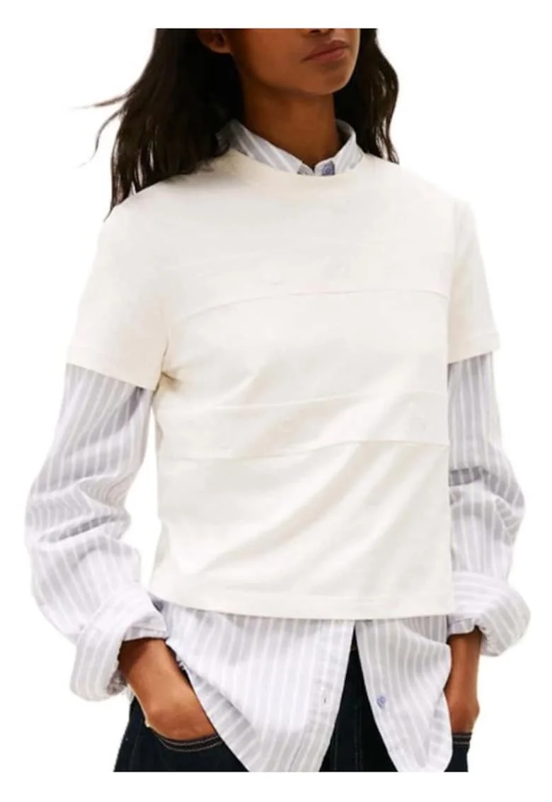 Tricou dama  TJW REG SH TONAL FLAG TEE, Bumbac, Alb, Alb