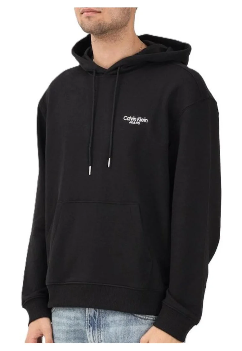 Hanorac barbati  LS LOGO BACK PRINT HOODIE, Bumbac, Negru, Negru