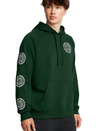 Hanorac cu maneci raglan, pentru fitness Rival, Alb/Verde padure