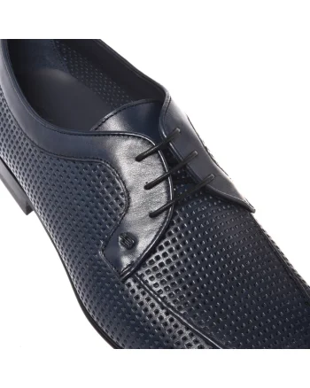 Pantofi de piele cu perforatii, Albastru