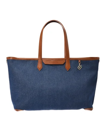 Geanta shopper de denim, Albastru