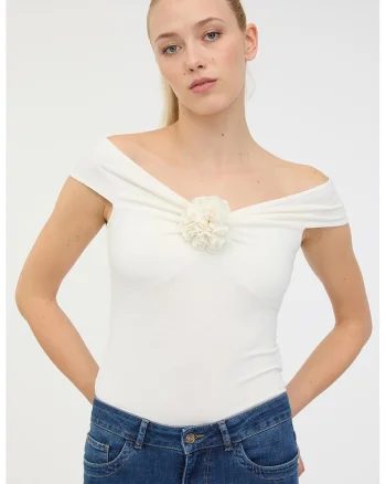 Bluza uni slim fit, Alb murdar