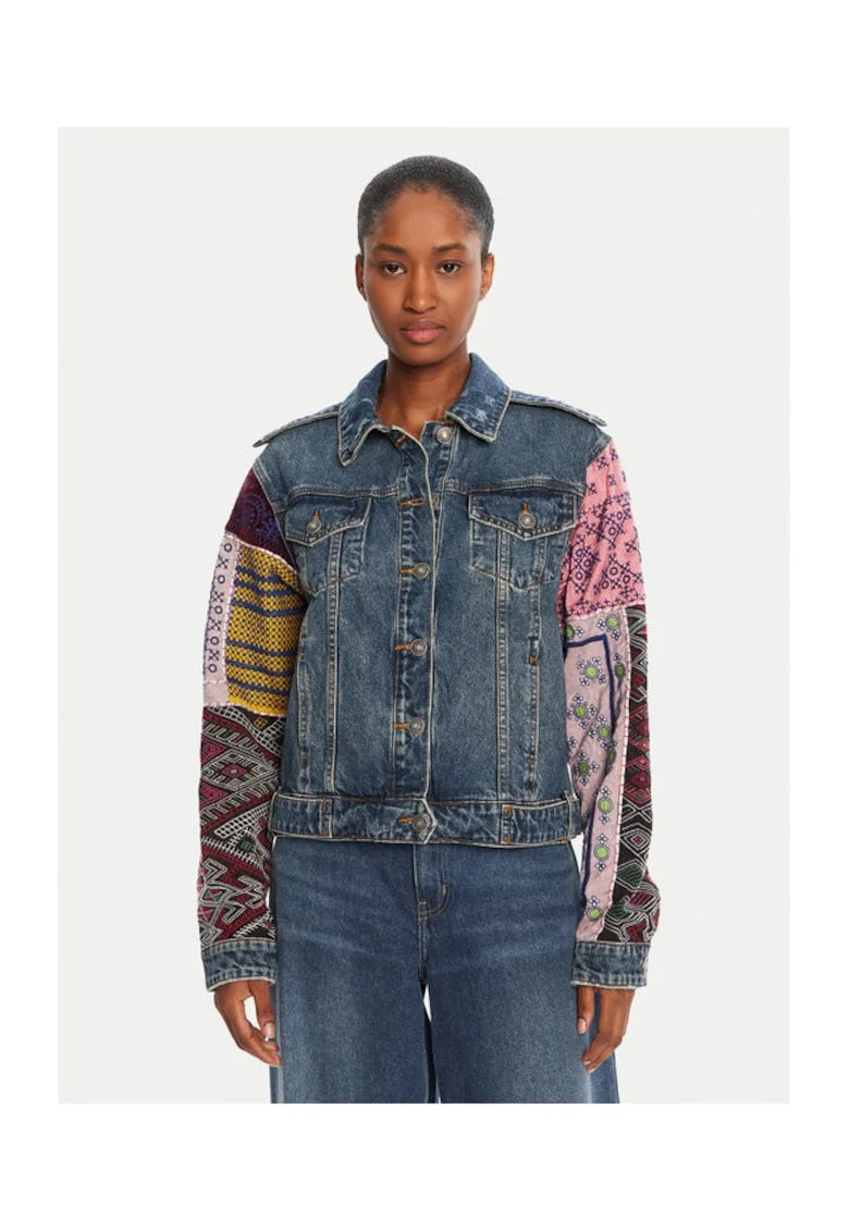 Geaca de blugi dama  colorata, fabricata din denim
