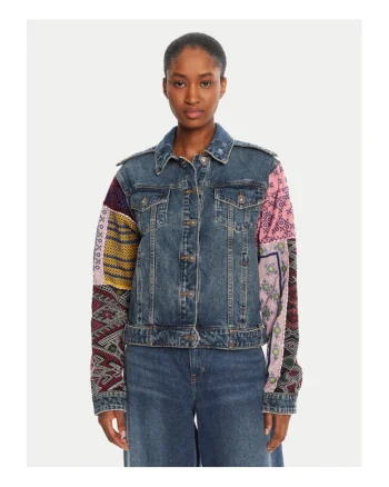 Geaca de blugi dama  colorata, fabricata din denim