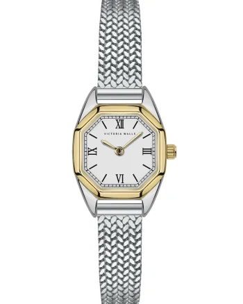 Ceas quartz cu logo pe cadran, Argintiu/Auriu