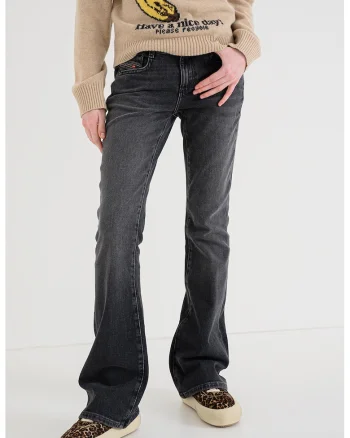 Blugi cu croiala bootcut si talie medie 1969 D-Ebbey, Negru stins