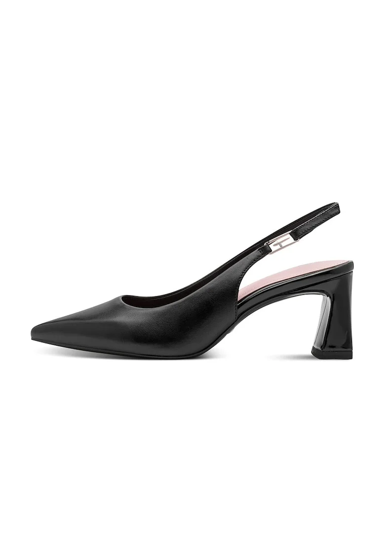 Pantofi de piele intoarsa cu varf ascutit, Negru