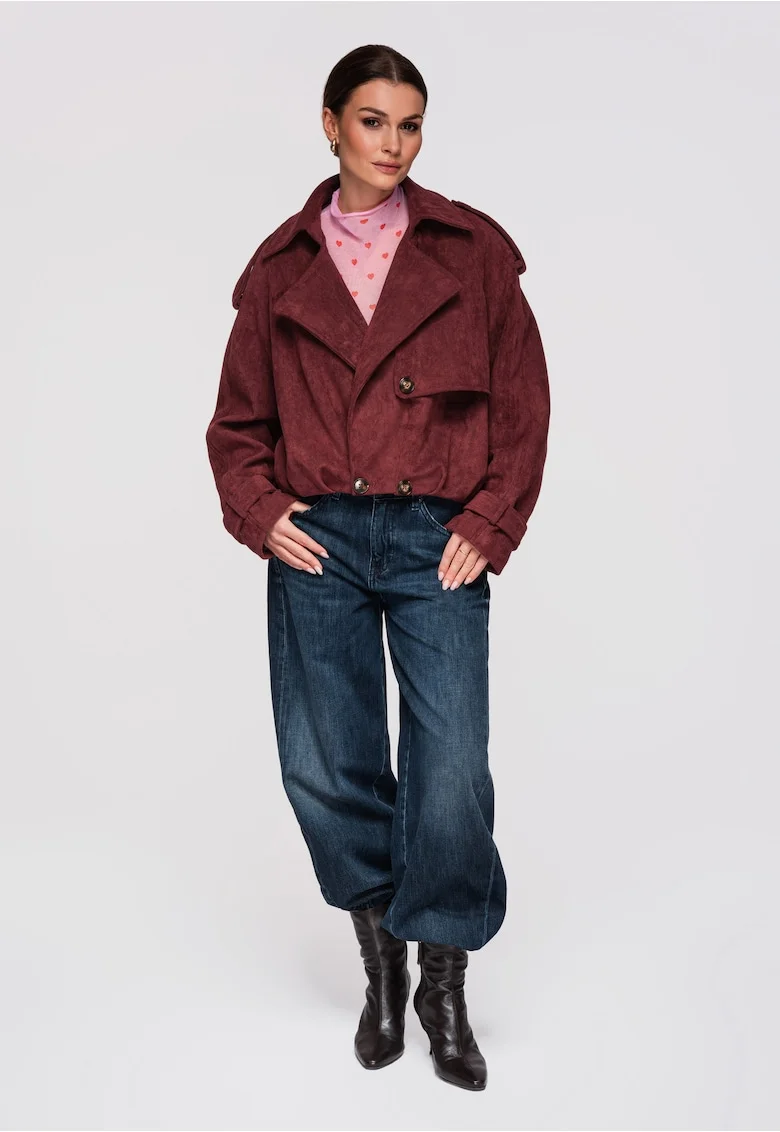 Jacheta de piele  OW-JANP-0108, Visiniu