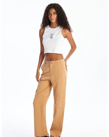 Pantaloni cargo drepti, Ocru