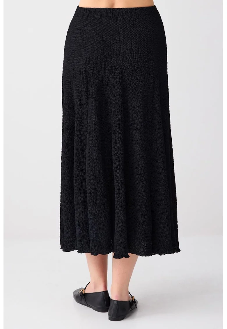 Fusta midi plisata, Negru