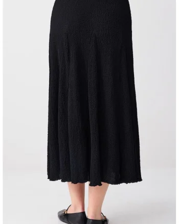 Fusta midi plisata, Negru