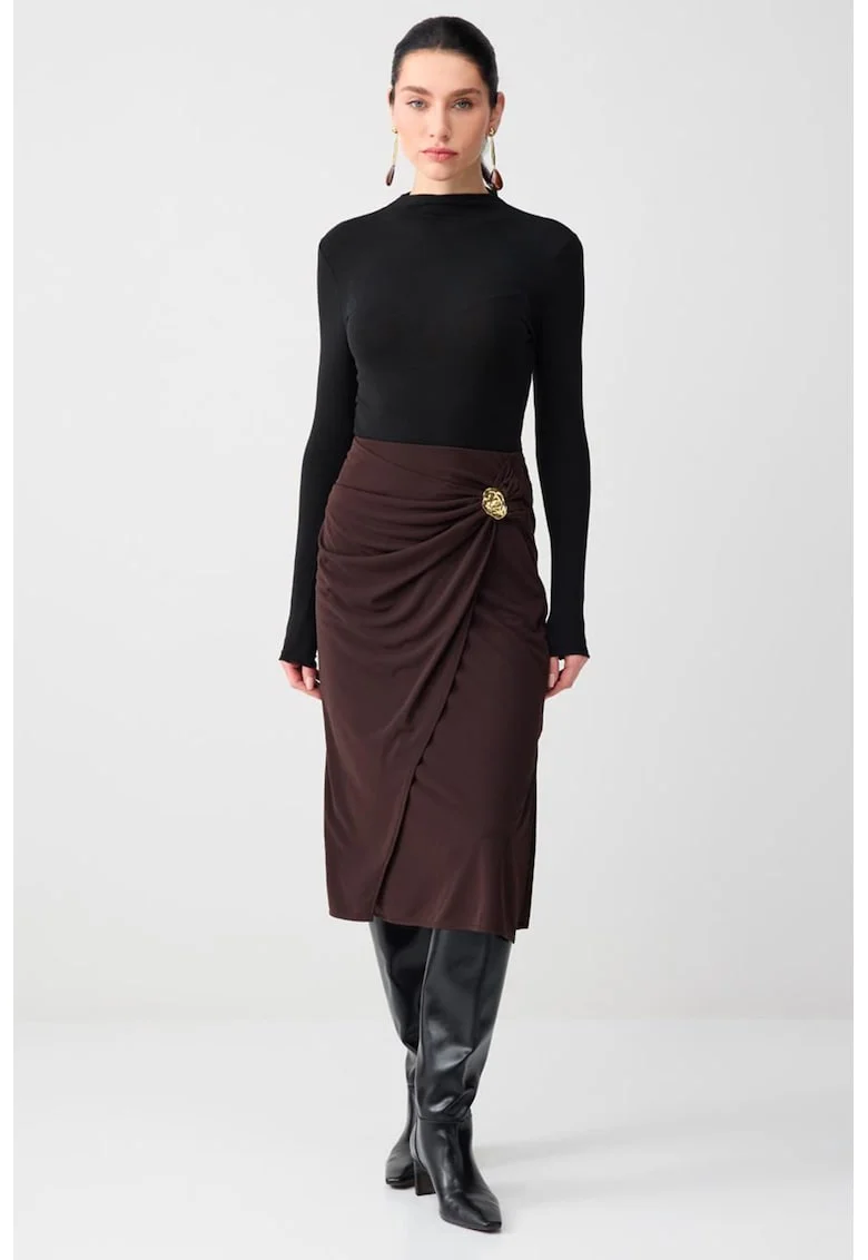 Fusta cu slit lateral, Maro cognac