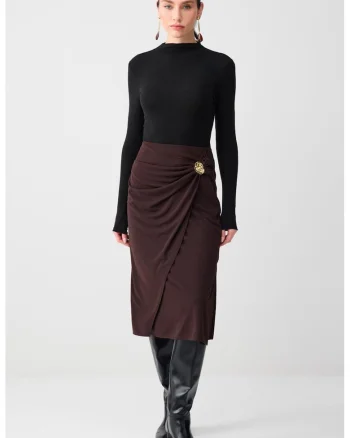 Fusta cu slit lateral, Maro cognac