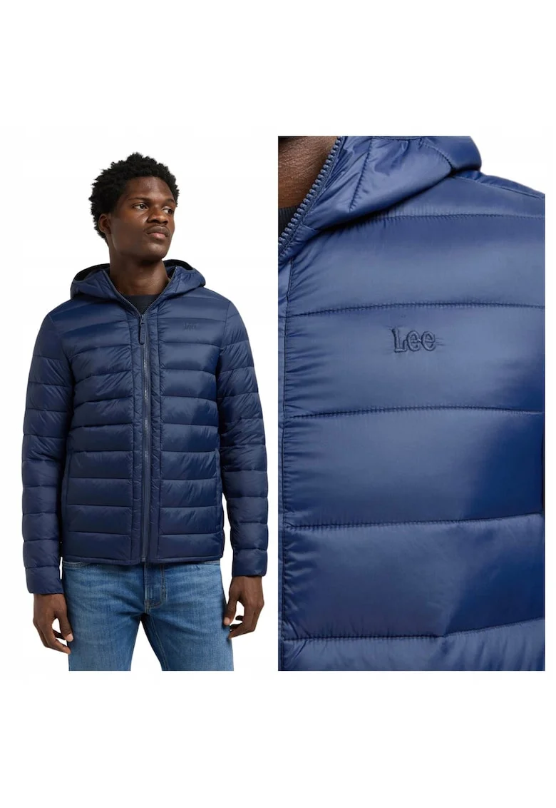 Geaca Barbati,  Puffer Jacket, M INTL, Albastru, Regular Fit, Poliamida, Design Clasic Casual, Ideal Pentru Uz Zilnic, Caldura si Confortabila
