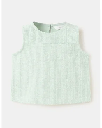 Top tricotat din amestec de bumbac, Verde pal