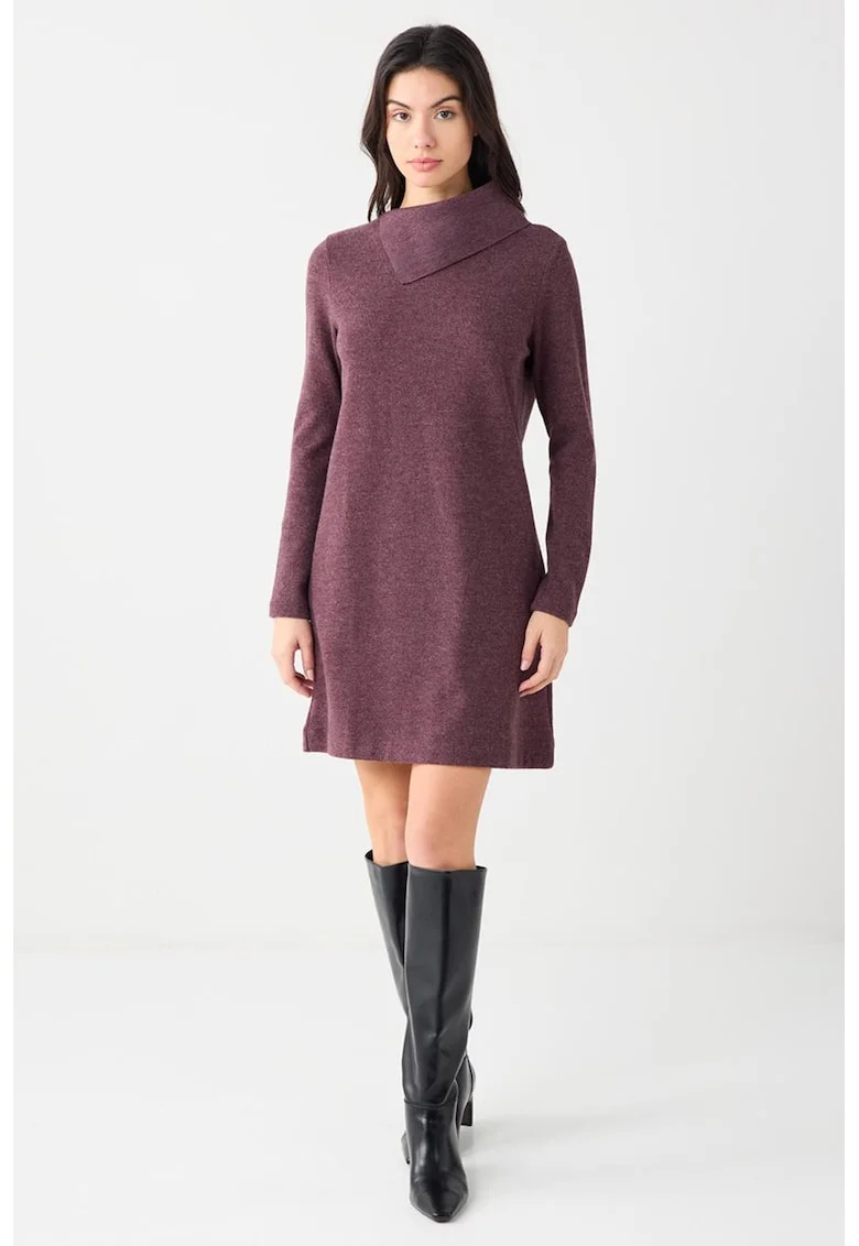 Rochie lejera cu maneci lungi, Violet melange