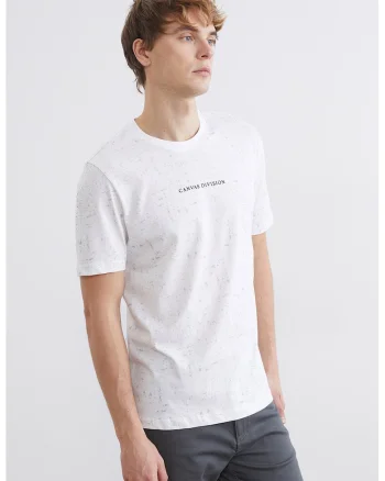 Tricou slim fit de bumbac, Alb