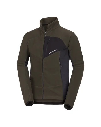 Men's fleece multisport active sweater JEDRZEJ, Verde inchis
