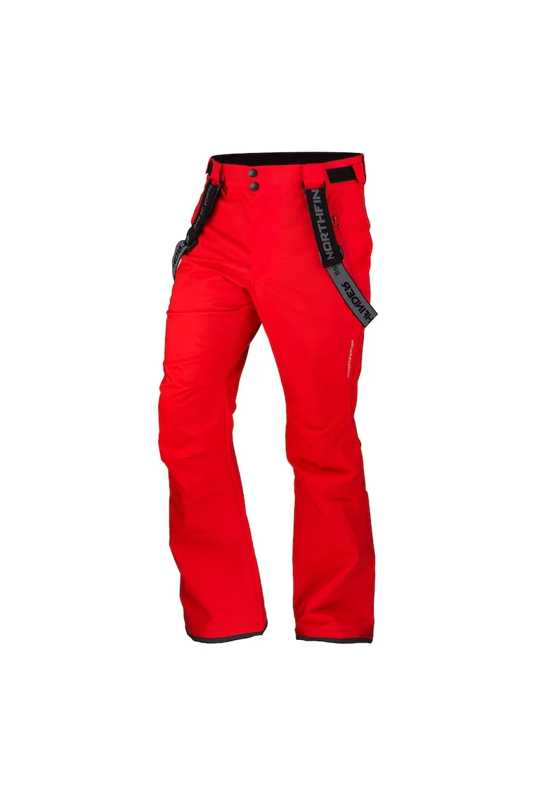 Men's ski pants with braces ISHAAN, Verde inchis