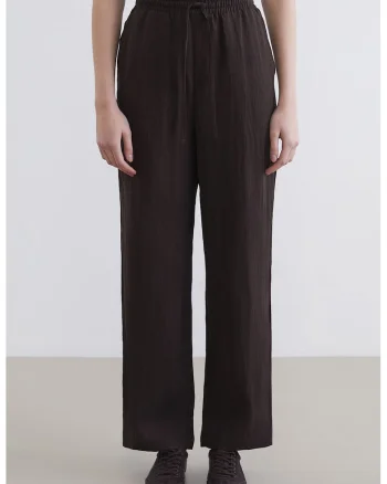 Pantaloni din amestec de lyocell, Maro inchis