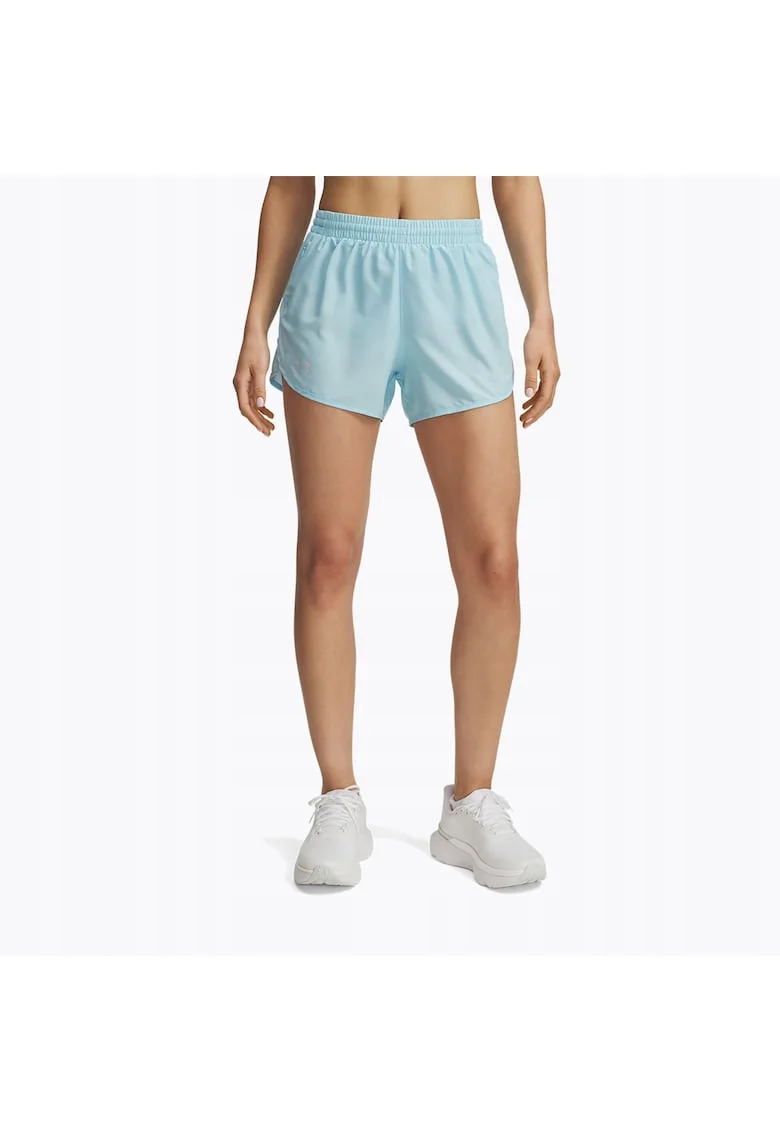 Pantaloni scurti de alergare femei  Fly By, albastru, material reciclabil, cu buzunar fermoar,