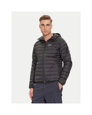 Geaca outdoor barbati,  fermoar, negru, poliester reciclat