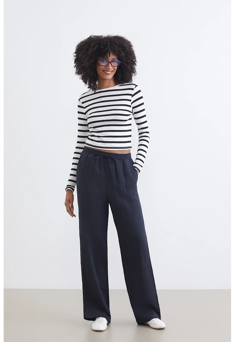 Pantaloni din amestec de lyocell, Bleumarin