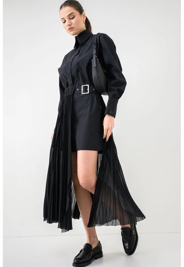Rochie-camasa midi, Negru