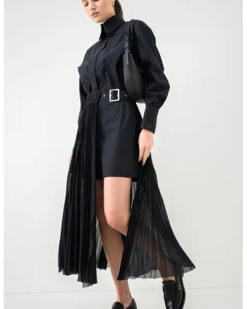 Rochie-camasa midi, Negru