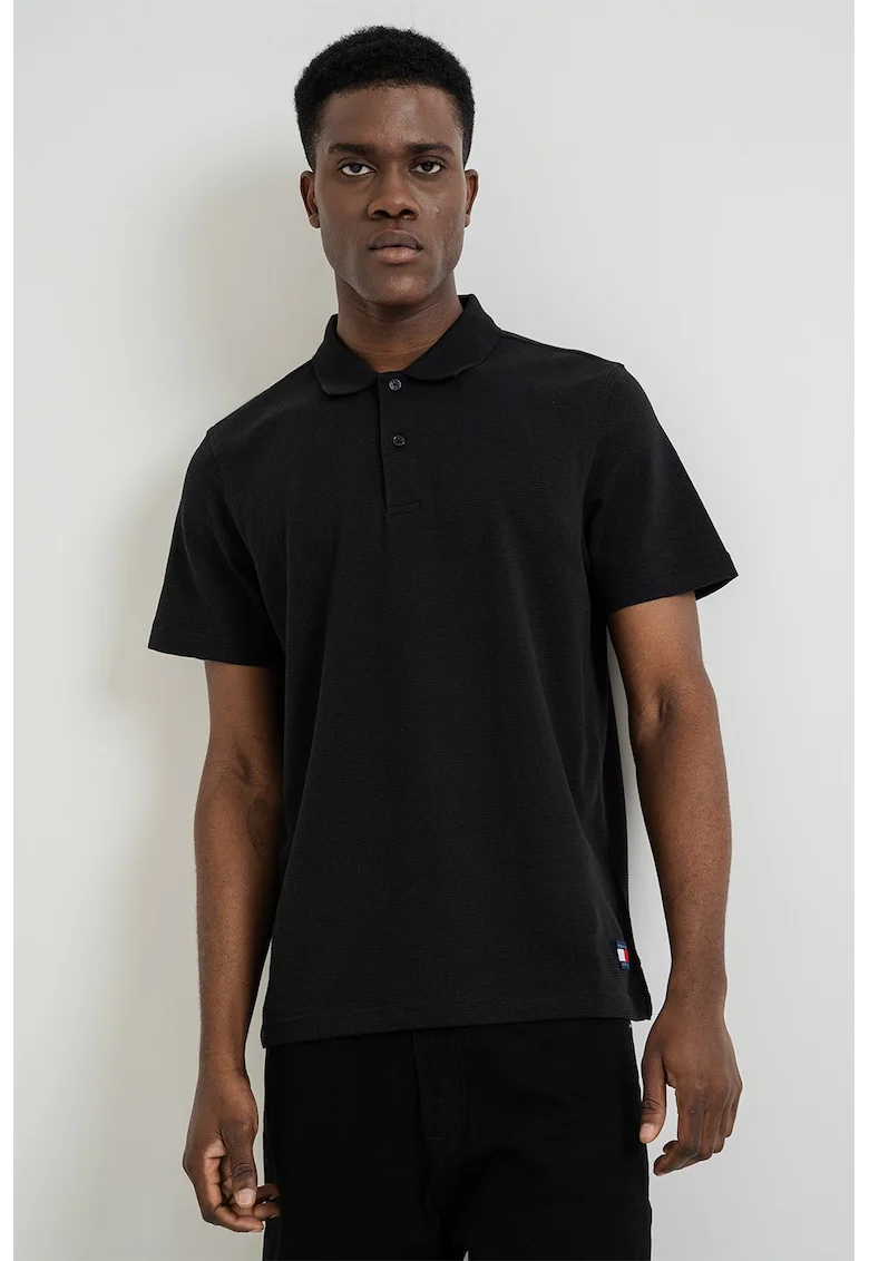 Tricou polo regular fit, Negru