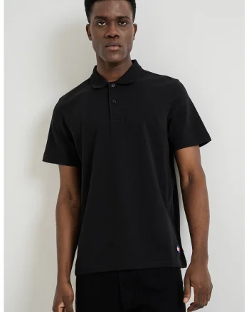 Tricou polo regular fit, Negru