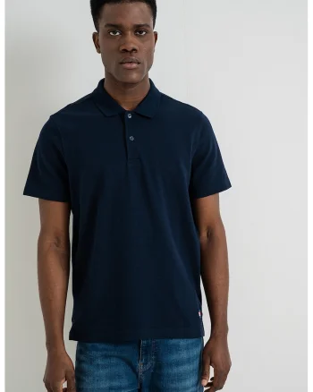 Tricou polo regular fit, Bleumarin