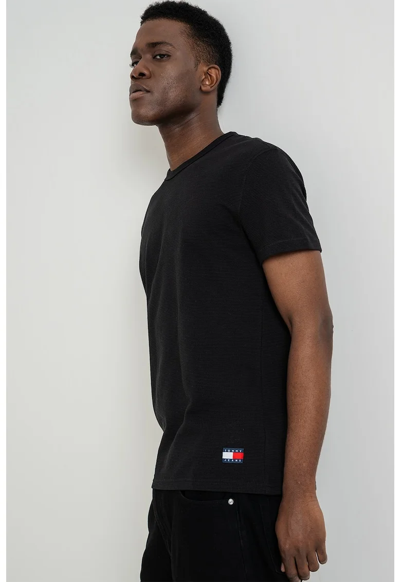 Tricou slim fit de bumbac, Negru