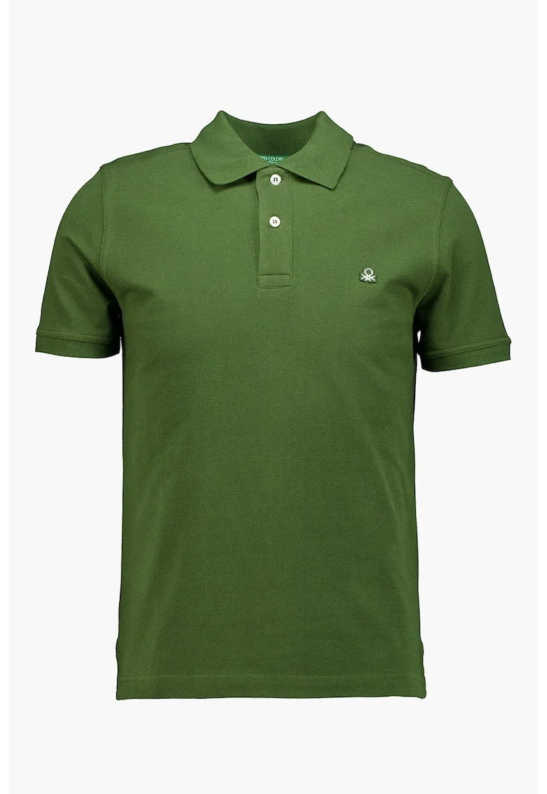 Tricou polo cu model uni, Verde masliniu