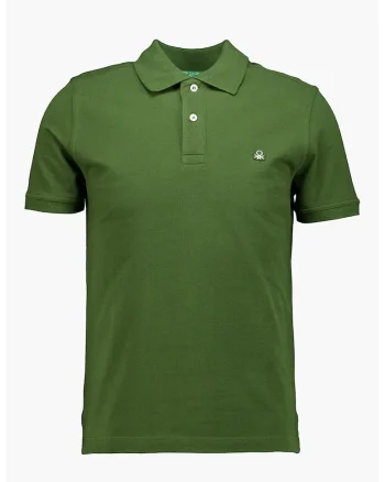 Tricou polo cu model uni, Verde masliniu