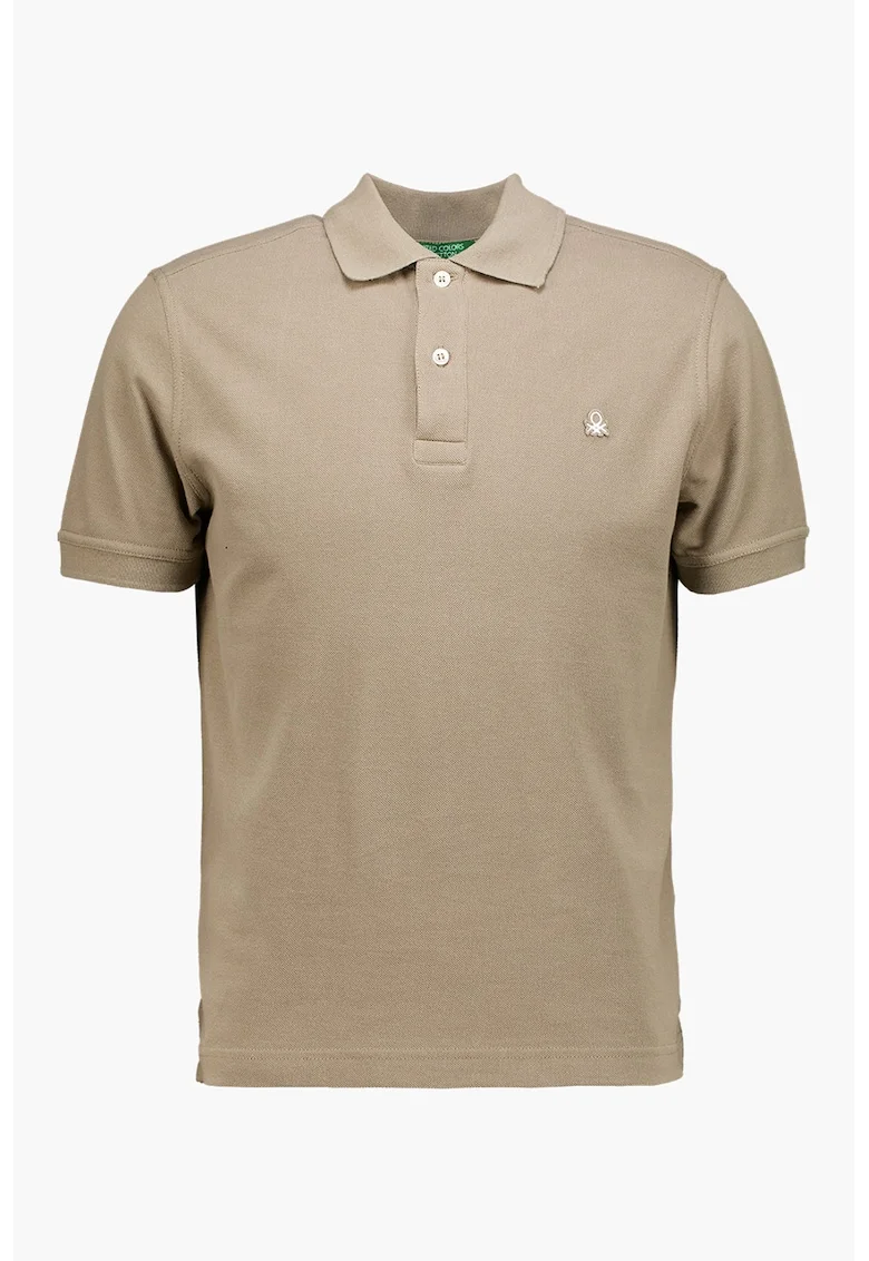 Tricou polo cu model uni, Maro taupe deschis