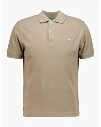 Tricou polo cu model uni, Maro taupe deschis