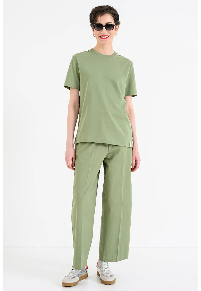 Tricou lejer din bumbac, Verde pal