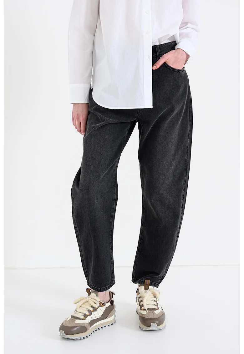 Blugi relaxed-fit cu design 5 buzunare, Negru stins