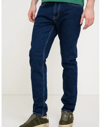Blugi slim-fit cu model uni, Bleumarin