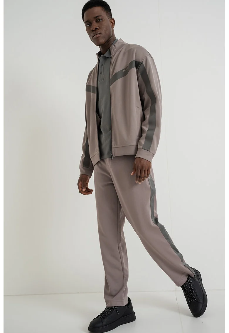 Bluza lejera de trening fermoar Darti, Maro taupe