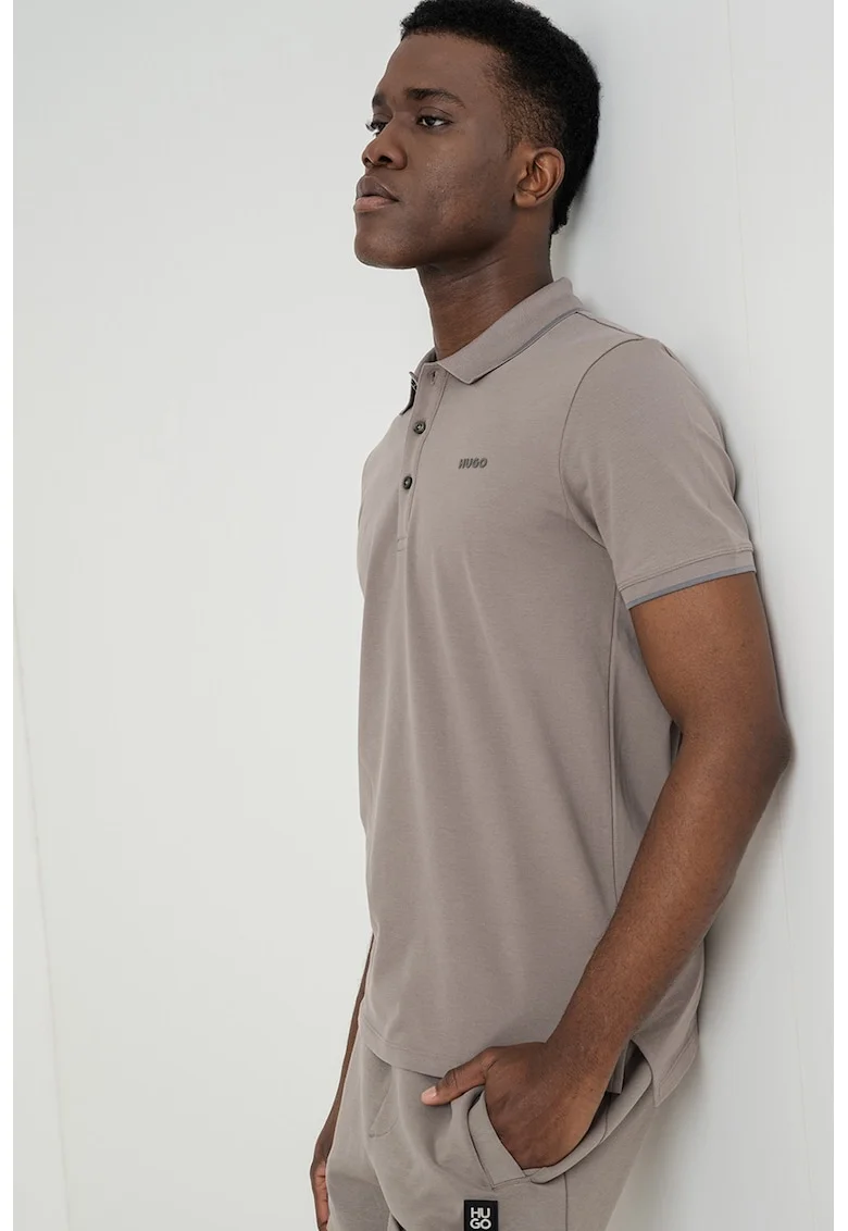 Tricou polo slim fit Dinoso, Maro taupe