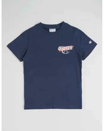 Tricou din bumbac cu imprimeu pe partea din spate, Portocaliu neon/Albastru gentian