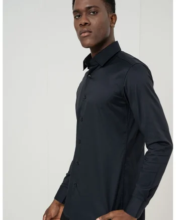 Camasa slim fit Hank, Negru