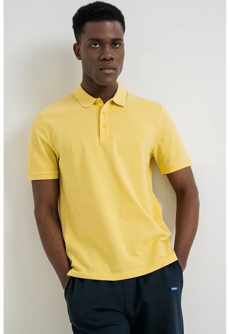 Tricou poloe de bumbac pique Donos, Galben pai