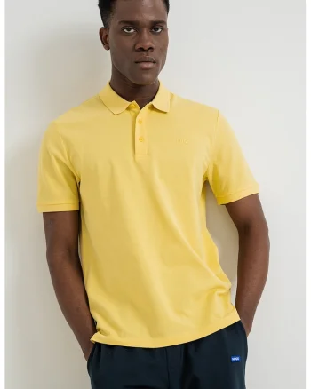 Tricou poloe de bumbac pique Donos, Galben pai