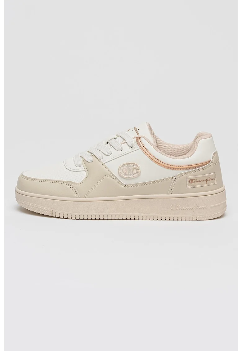 Pantofi sport NBC low-cut din piele ecologica, Alb/Grej