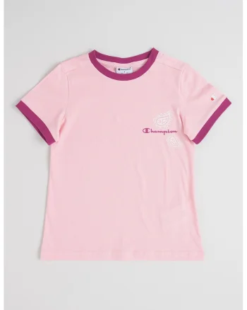 Tricou din bumbac cu garnituri contrastante, Fucsia/Roz deschis