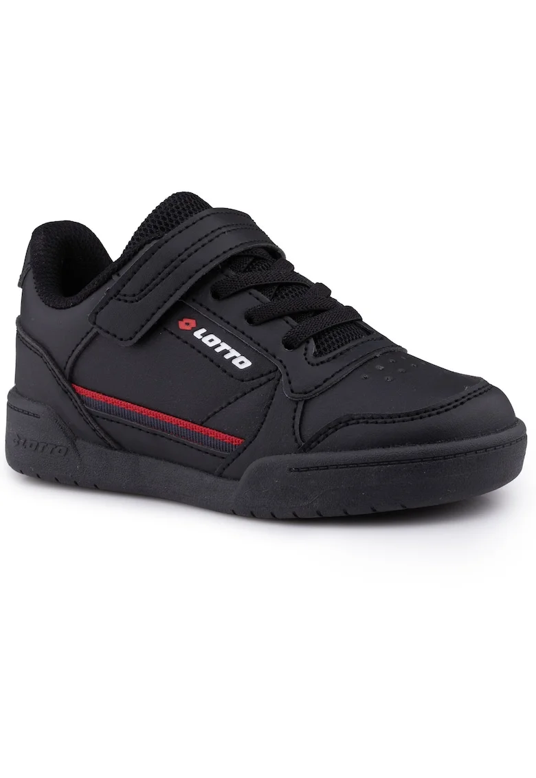 Pantofi sport copii,  Nandu K, usori, negru, sintetic, sistem inchidere velcro