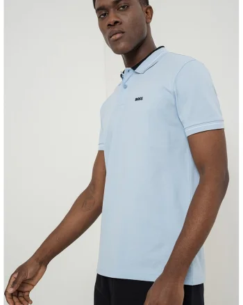 Tricou polo cu logo, Albastru pastel